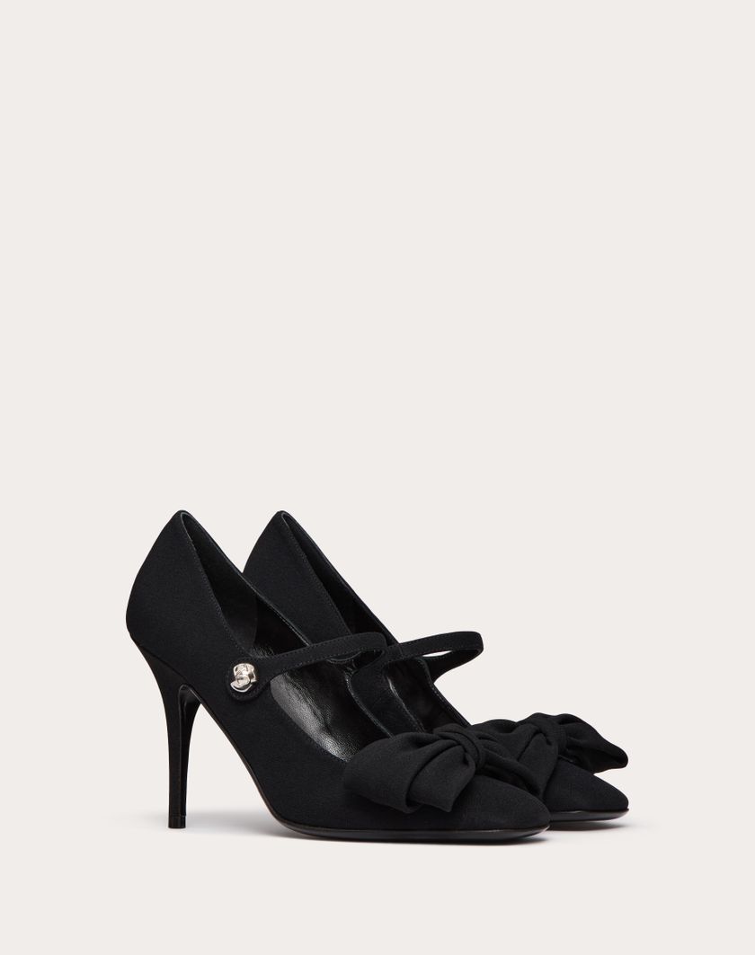 VALENTINO GARAVANI BOWJANE MARY-JANE PUMPS IN CREPE FABRIC 100MM - Image 1